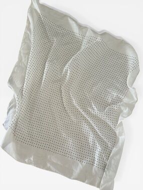 J Crew Scarf white with Black Polka Dots